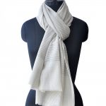 MINT CREAM GREY WITH CHECKS PURE PASHMINA SHAWL