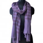 PALE PURPLE WITH MAROON CHECKS PURE PASHMINA SHAWL
