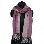 BAIZE PURPLE SILK PASHMINA