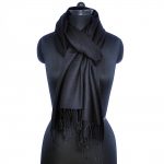BLACK SILK PASHMINA SHAWL