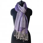 BLUE VIOLET WITH BISQUE SILK PASHMINA SHAWL