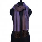 BROWN PURPLE SILK PASHMINA SHAWL