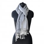 HONEY DEW WITH BLACK SILK PASHMINA SHAWL