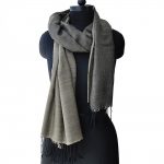 LEMON CHIFFON WITH LACK SILK PASHMINA SHAWL