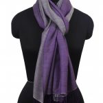 BLUE VIOLET WITH CORNSILK SILK PASHMINA SHAWL