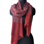 FLORAL MAROON PURE PASHMINA SHAWL