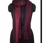 MAROON WITH BLACK SILK PASHMINA SHAWL