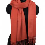 TOMATO ORANGE SILK PASHMINA SHAWL
