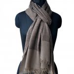 NATURAL COLOR STRIPES WITH BROWN PASHMINA CHECKS