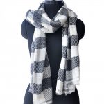 BLACK AND WHITE CASHMERE CHECKS