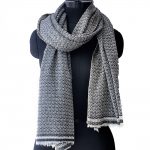 BLACK AND BEIGE CASHMERE STRIPES