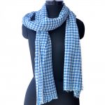 CORNFLOWER BLUE WITH WHITE CASHMERE CHECKS