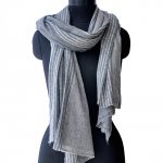 GREY STRIPE CASHMERE CHECKS