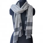 IVORY AND BLACK CASHMERE CHECKS