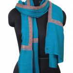 BATTERY CHARGED BLUE EMBROIDERED PASHMINA LUXURY SHAWL