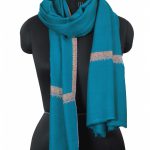 BLUE BOLT EMBROIDERED PASHMINA LUXURY SHAWL