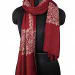 CANDY RED EMBROIDERED PSHMINA LUXURY SHAWL