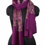 DARK MAGENTA EMBROIDERED PASHMINA LUXURY SHAWL