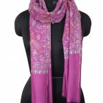 FUCHSIA EMBROIDERED PASHMINA LUXURY SHAWL