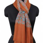 JASPER ORANGE EMBROIDERED PASHMINA LUXURY SHAWL