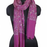 MAGENTA-PINK EMBROIDERED PASHMINA LUXURY SHAWL