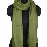 OLIVE GREEN PURE PASHMINA SHAWL
