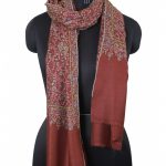 RUST EMBROIDERED PASHMINA LUXURY SHAWL