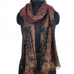 FLORAL RED WITH BLACK JAMAWAR SHAWL