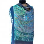 GREEN WITH BLUE SILK STOLE