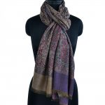 FLORAL PURPLE WITH KHAKHI JAMAWAR SHAWL