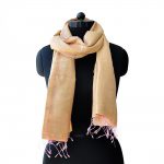 PEACH YELLOW RAW SILK SCARVES