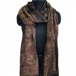 FLORAL BLACK WITH KHAKHI PASHMINA JAMAWAR SHAWL