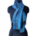 BLACK WITH BLUE SILK STOLE