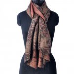BROWN WITH BLACK SILK STOLE