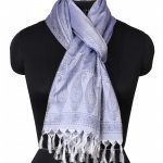 ANTI-FIASH WHITE WITH BLUE BELL SILK SCARF