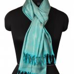 AQUAMARINE WITH DEEP CHAMPAGNE SILK SCARF