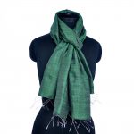 DRAK SPRING GREEN RAW SILK SCARVES