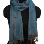 KHAKI & CERULEAN SILK SCARF