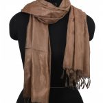 KHAKI & PEACH SILK SCARF