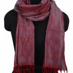 MAROON WITH SLATEGREY SILK SCARF