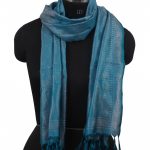 MAT BLUE & STEEL GREY SILK SCARF