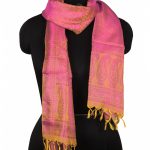 TANGERINE YELLOW WITH WILD STRAWBERRY SILK SCARF
