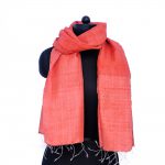 TOMATO RED RAW SILK SCARVES